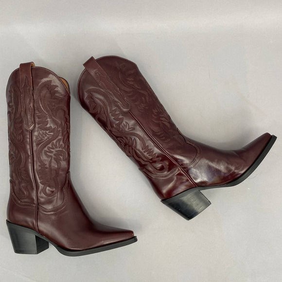 Jeffrey Campbell Dagget Western Boots Brown Size 6 Cowboy Inspired - Picture 3 of 13